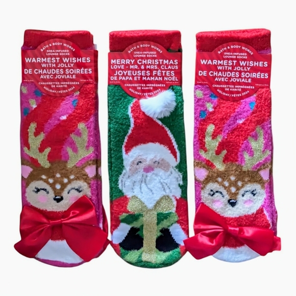 NEW Bath and Body Works Holiday Shea Butter Socks - Picture 1 of 4